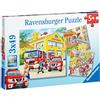 Ravensburger Puzzle 3x49, per Bambini a Partire da 5 Anni, 18x18 cm, Pompieri