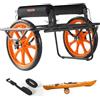 VEVOR Carrello per Kayak, capacità di Carico 150 kg, Carrello per Trasporto di Pagaia Pieghevole, con Pneumatici in Gomma, Gamba di Supporto, Cinghie di Ancoraggio, per Kayak, Canoe, Paddleboard