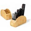 OSCO Organizer per telecomandi in bambù, 5 scomparti, organizer per ufficio, porta telecomandi TV, portapenne, organizer per trucchi, espositore per cosmetici, altezza 11,9 x larghezza 22,3 x