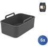 H&h 6x H&H Contenitori friggitrice ad aria rettangolare silicone cm. 23x14