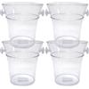 COSE DA CASA Set di 4 Secchielli porta bottiglie per vino champagne in plastica TRASPARENTE
