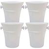 COSE DA CASA Set di 4 Secchielli porta bottiglie vino champagne in plastica bianco glassette