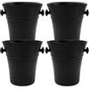 COSE DA CASA Set di 4 Secchielli porta bottiglie vino champagne in plastica NERO glassette