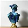 Scultura in Resina Blu con Base Oro Stile Moderno Statua di Venere Blu