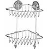 Wenko 20888100 Vacuum-Loc angolare 2 piani Bari - fissaggio senza trapano, Accia