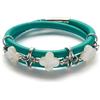 Rock Lily Collection Vortice Doppio Giro Pelle Bracciale W/ Mamma Di Perle Nuovo
