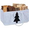 Relaxdays Portalegna da Interno in Feltro, Cesta con 28 L di Volume, Borsa per L