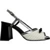 GIANMARCO SORELLI 3061/RUBY VIMINI sandalo donna nero bianco argento