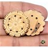 SBI Gems 11.76 Cts Legno Artigianale Intagliato Paio 25x25 MM Antico Fiore Forma Sculture