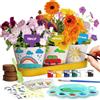 Dr.Daz Kit Pittura E Pianta Fiori per Bambini, Completo Diy Kit Coltivazione Fio