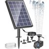 Does not apply Pompa Solare per per Laghetto, 3,5 W Fontana Solare Da Giardino Esterno Con 1.2M