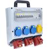 as - Schwabe Distributore da parete FIXO 11D DAT+ 400V/32A con FI 40A 30mA, 1 CEE 32A, 2 CEE 16A, 3 Schuko, 2 RJ45, IP44