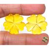 SBI Gems 24x24 MM Naturale Giallo Calcedonio Fatto a Mano Intagliato Paio 27.97 Cts Loose