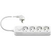 Vimar 00494.X.B Multipresa mobile, 4 Uscite Schuko, Interruttore Luminoso, Cavo 5 m e Spina standard tedesco e francese