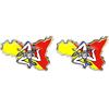 4R Quattroerre.it 32113 Adesivo 3D Stickers Sicilia Trinacria HQ, 69 x 46 mm (Confezione da 2)
