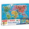 Sapientino - Il Mondo, Puzzle Magnetico, 3 Giochi in 1, 110 Tessere Magnetiche,
