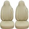 BREMER SITZBEZÜGE Coprisedili per auto compatibili con Nissan Micra K13 conducente e passeggero a partire dal 2010 al 2016, set di 2 coprisedili per auto, colore beige (PL405)
