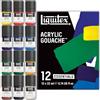 Liquitex Acrylic Gouache - Colore Acrilico Effetto Gouache - 12 Flaconi da 22 ml - Set Essenziali