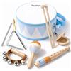 Vanplay Strumenti Musicali Bambini Montessori - Tamburo, Maracas, Giochi in Legno per Ba