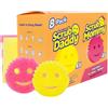 Scrub Daddy, 4 spugne Scrub Daddy e 4 spugne da cucina Scrub Mommy, antigraffio per piatti e pulizia multiuso, senza BPA e realizzate con schiuma polimerica, resistenti alle macchie e agli odori