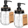 Amolliar Mason Jar Dispenser di sapone liquido, ricambio in acciaio inox antiruggine, decorazione per cucina/bagno, pompe per sapone liquido per sapone per mani, sapone per piatti, lozioni, colore