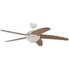 Pepeo Melton Ventilatore da Soffitto 1341201033_v2 con Telecomando Incluso, Rivestimento di Color Bianco, Pale Miele-Acero, 132 cm