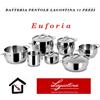 LAGOSTINA BATTERIA EUFORIA 11 PEZZI VETROCERAMICA GAS INDUZIONE ELETTRICA INOX