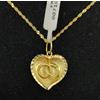 FMF Pendente E Catena Oro 18K 750 Mls. Cuore 15,4 Mm. Con Fedi Intrecciate