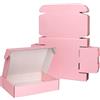 FORBFAN Confezione da 30 scatole per spedizioni rosa da 20 x 15 cm, scatole rosa per imballaggio per piccole imprese, scatole regalo in cartone ondulato riciclabili