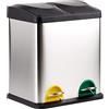 KITCHEN MOVE Pattumiera da cucina a pedale differenziata 40 L (2x20 L) ZOE in acciaio inox con secchio