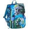 SJ GANG STYLE JAM GANG Zaino Estensibile, Volume Regolabile, Doppio Scomparto, Tasca Porta Borraccia, Scuola e Tempo Libero, Turchese Fluo, Bambini, blu
