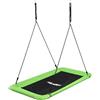 Relaxdays Altalena nido Relaxdays, rettangolare, per bambini e adulti, 150 kg, per più bambini da esterno, BT: 150x80 cm, verde