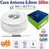 Fte Maxital CAVO ANTENNA COASSIALE 6,8 MM PER TERRESTRE E SAT. PVC BIANCO BOBINA 100MT