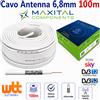 Fte Maxital CAVO ANTENNA COASSIALE 6.8MM PER TV TERRESTRE E SAT. PVC BIANCO 100MT K200E