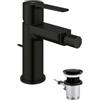 GROHE Lineare Miscelatore Bidet con Set Scarico Pop-Up (Da Piano, Taglia S 145mm, Risparmio Idrico, Mousseur a Giunto Sferico, Cartuccia Ceramica 28 mm, Attacchi 3/8 Pollici), Nero Opaco