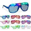 Relaxdays Occhiali LED da Festa, Set da 10 Party Glasses Luminosi, 3 Luci, Gadget Fluo Adulti, da Discoteca, Colorati
