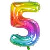 Folat Palloncino in alluminio Yummy Gummy Rainbow Numero 5-86 cm, Multicolore, 63245
