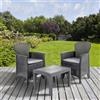 Dmora - Set salotto da esterno Foggia, Composizione da giardino con 2 poltrone e