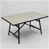 LBSIGN Tavolo Da Esterno 90x160 Cm Con Top In Maioliche E Struttura In Ferro Amalfi
