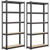 Does not apply 2 Scaffali/Scaffalatture Metalliche Da Garage 180 X 90 X 30 Cm a 5 Ripiani in Ac