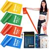 SENSEI® Set di Elastici Fitness 112 kg - 4 Fasce Elastiche Lunghe 200 cm - Ki...