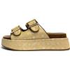 PACIOTTI 4US SCARPE DONNA SANDALI CIABATTE CON DOPPIA FIBBIA UZM11 BROWN