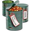 Praknu 3 Sacchi Giardinaggio 300 Litri con Coperchio a Zip Sacchi Pieghevoli con 4
