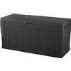 Keter Baule Comfy 270L Finitura Effetto Legno Grafite 116,7 x 44,7 x 57 H Cm