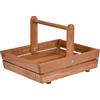 dobar 29025FSCe - Cestino da giardino in legno di quercia massiccio, di design, per la raccolta e la decorazione per giardino/tavolo, 42,5 x 31,5 x 12,6 cm, colore naturale