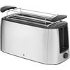 WMF Tostapane Bueno Pro a fessura lunga con attacco a rullo, 4 fette, toast XXL, funzione croccante, 6 livelli di doratura, 1550 W, tostapane in acciaio inossidabile opaco