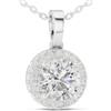 Senza marchio Ciondolo classico elegante da donna certificato VVS1 D Lab Grown Diamond oro ...