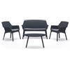 Bica Luxor Lounge Set Giardino Antracite 2 Sedie 1 Divanetto 1 Tavolino Resina