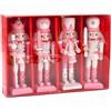4 Pezzi di Legno Schiaccianoci Figurine Burattino Ciondolo Bomboniere Desktop