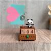 Calendario da tavolo con carillon in legno con statua di panda, regalo di